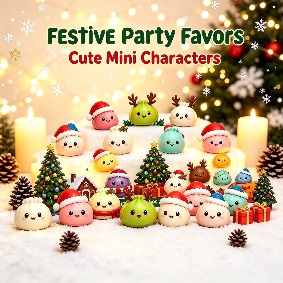 Christmas Dumpling Advent Calendar 2026, Dumpling Squishy Mystery Countdown Advent with 24 Squishy Dumpling Toy for Christmas Favors (1 Set)