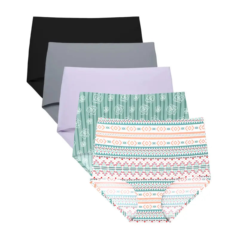 Fallsweet No Show Underwear for Women High Waist Seamleass Briefs Panties