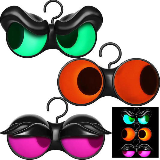 3 PCS Indoor Halloween Decorations – Flashing Peeping Eye Lights with Timer, Glowing Halloween Decorations for Outdoor Party Supplies, Spooky Animated Eye Lights Decor for Yard Lawn Garden