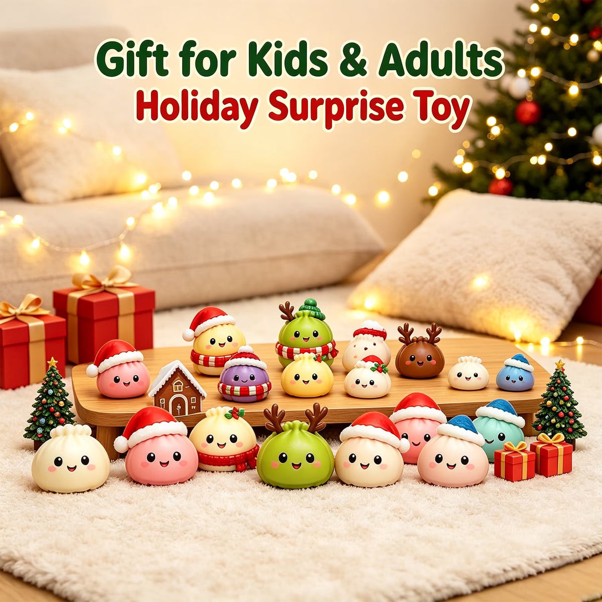 Christmas Dumpling Advent Calendar 2026, Dumpling Squishy Mystery Countdown Advent with 24 Squishy Dumpling Toy for Christmas Favors (1 Set)