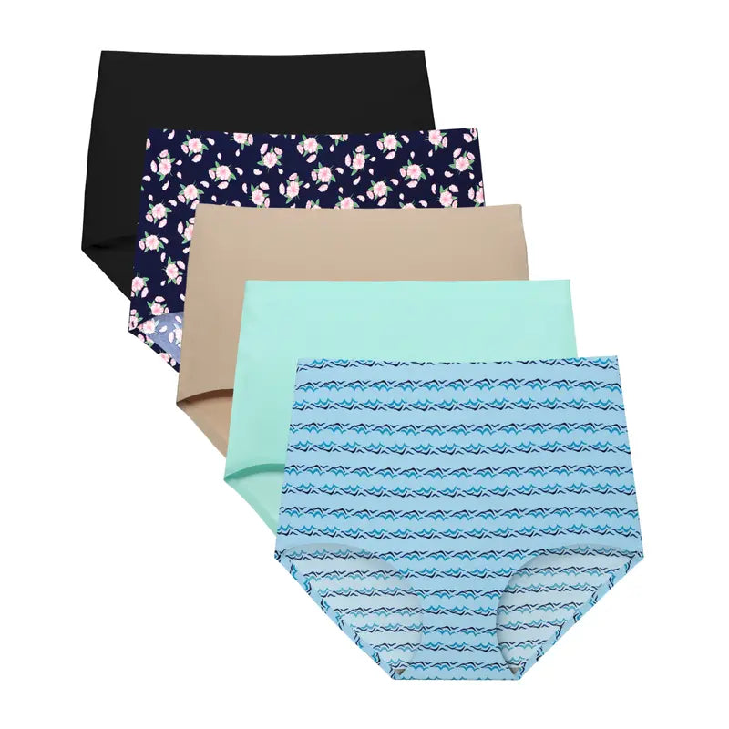 Fallsweet No Show Underwear for Women High Waist Seamleass Briefs Panties